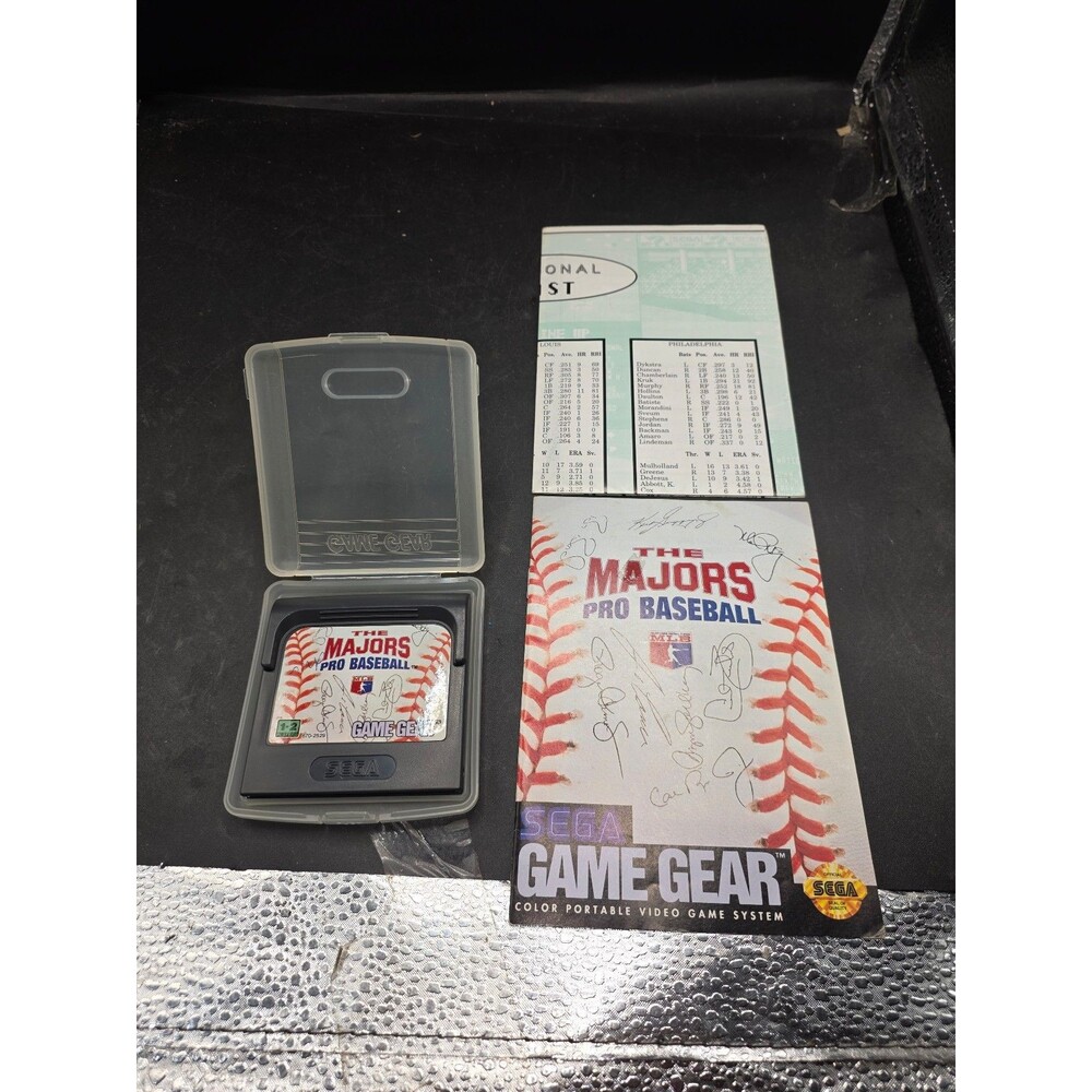 Vintage 1992 SEGA Game Gear The Majors Pro Baseball Game w/ Manual, Case